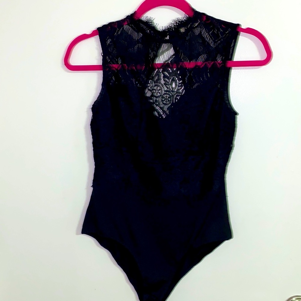 Sexy lace bodysuit open back